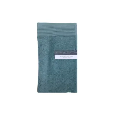 Hand Towel with Ribbed Stripe Lt Sage