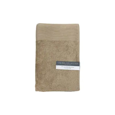 Bath Towel with Ribbed Stripe Beige