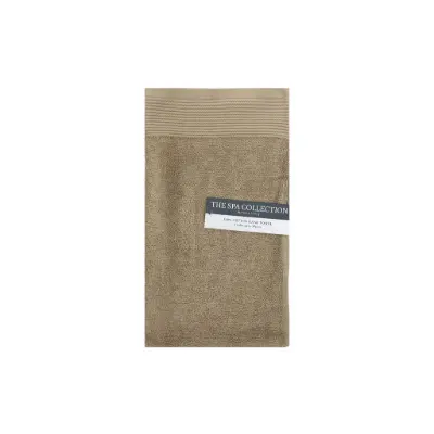 Hand Towel with Ribbed Stripe Beige