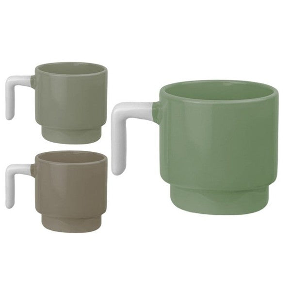 Mug Stoneware 2 Tone Wht Hndl