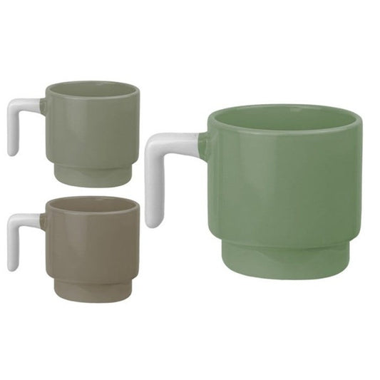 Mug Stoneware 2 Tone Wht Hndl