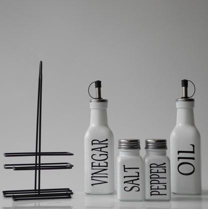 Condiment Set Gls 5pc MStnd SP