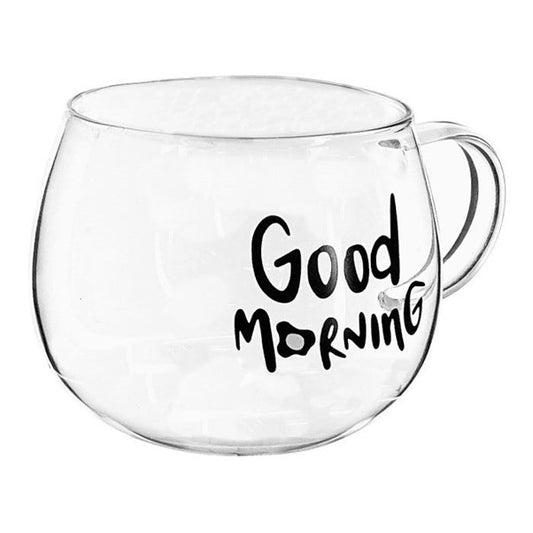 Glass Mug 330ml Good Morning