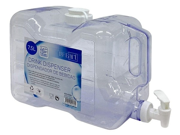 Drink Disp Plst Trans Blu 7.5L