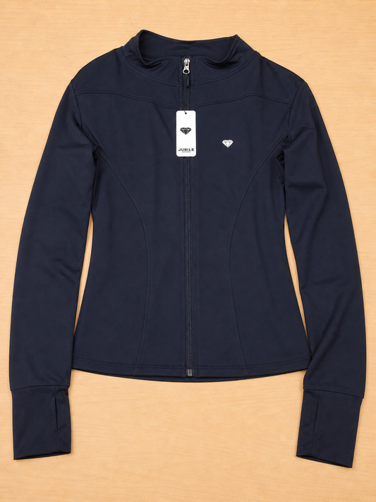 Ladies Jacket L Sleeve w Zip S-XL ast