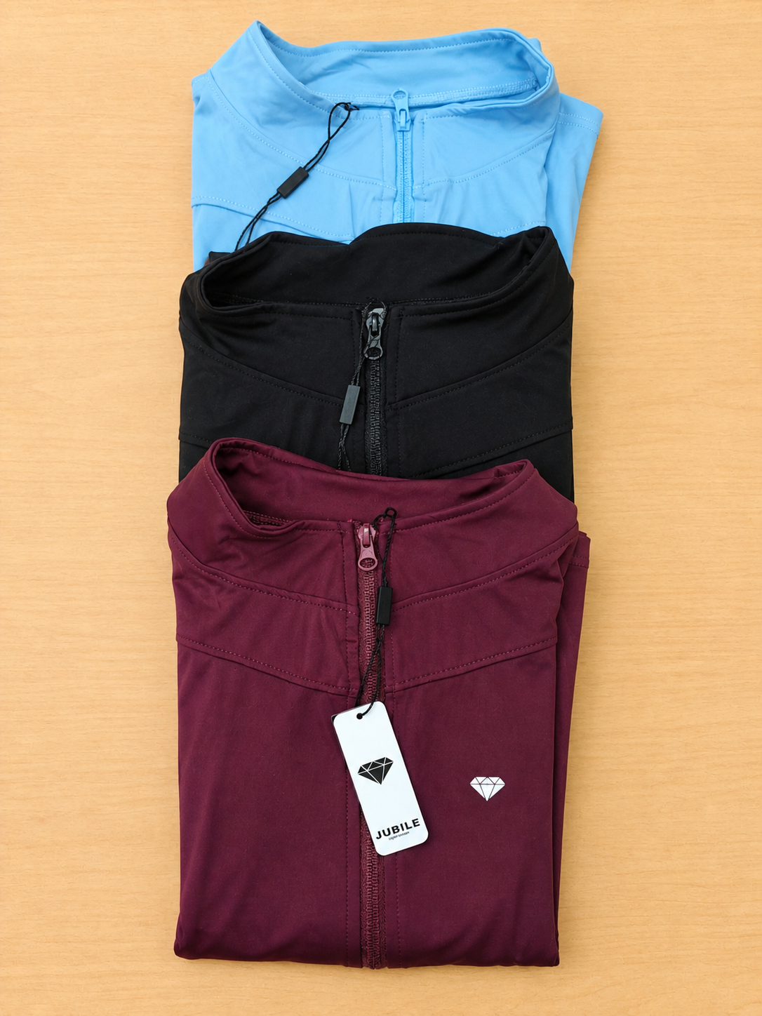 Ladies Jacket L Sleeve w Zip S-XL ast