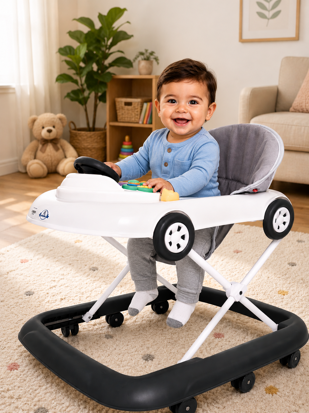 Baby Walker with Interactive Car Dashboard