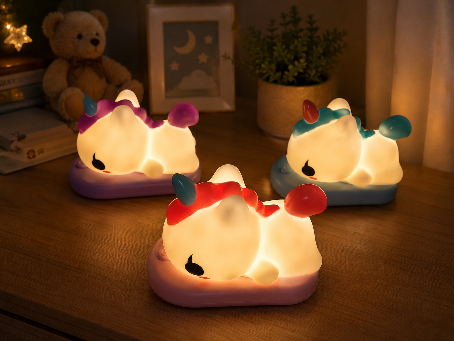 Unicorn Night Light 3Assorted