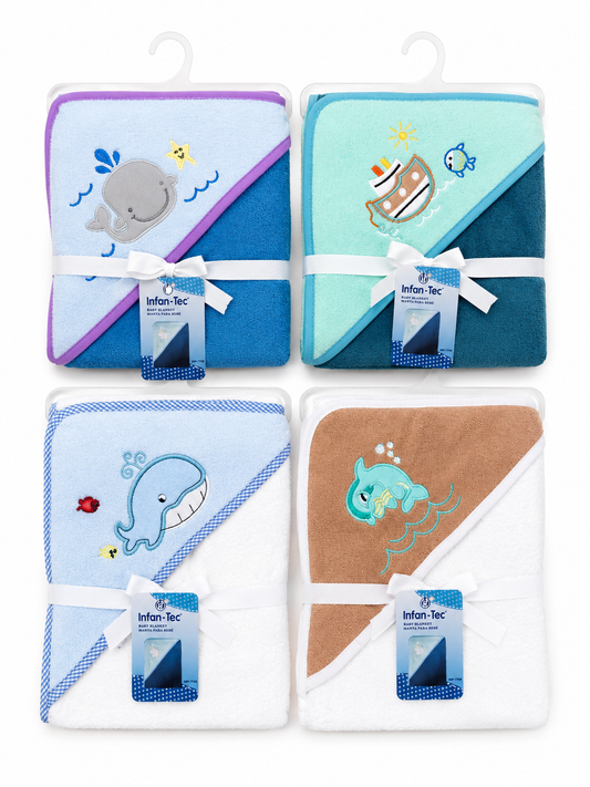 Baby Hooded Towel 8Assorted Prints