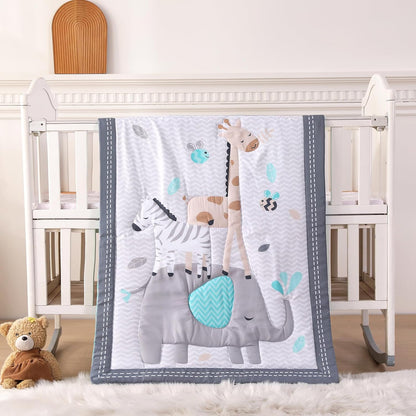 Crib Bedding Set 5pc Grey