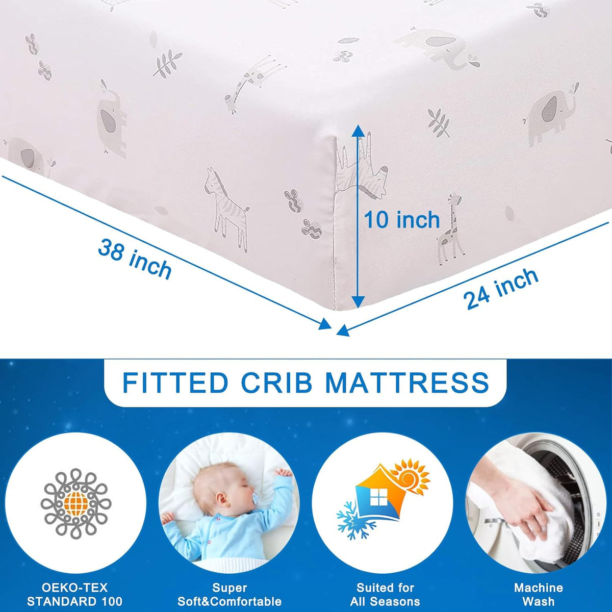 Crib Bedding Set 5pc Grey