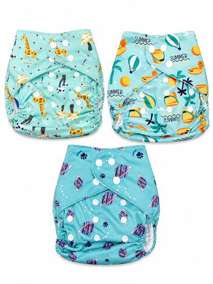Baby Reusable Diaper Digital Print