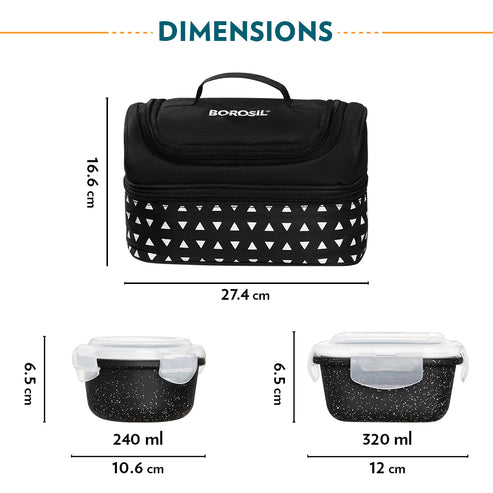 Tiffin Lunch Bag w/Glass Bowls Set