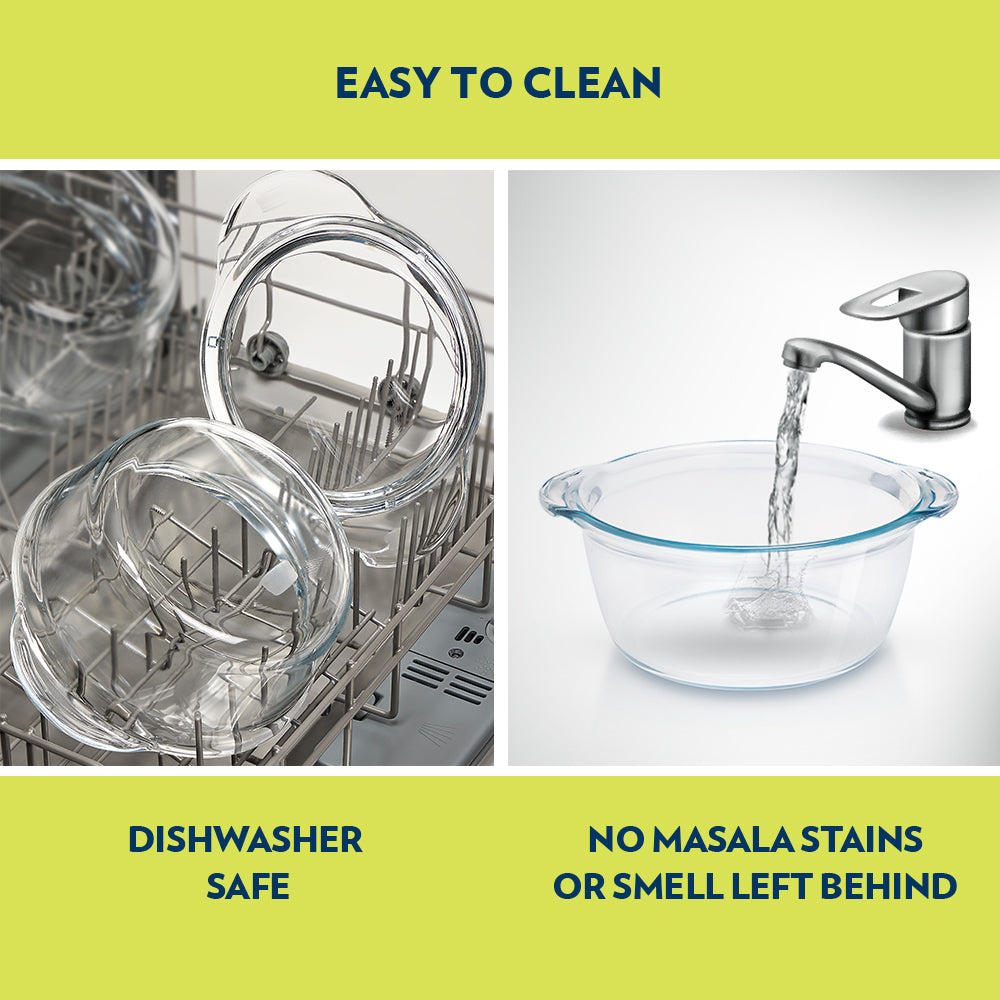 Glass Casserole w Lid Dp Rnd 2.5lt