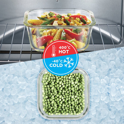 Glass Container Square Klip n Store 1Lt