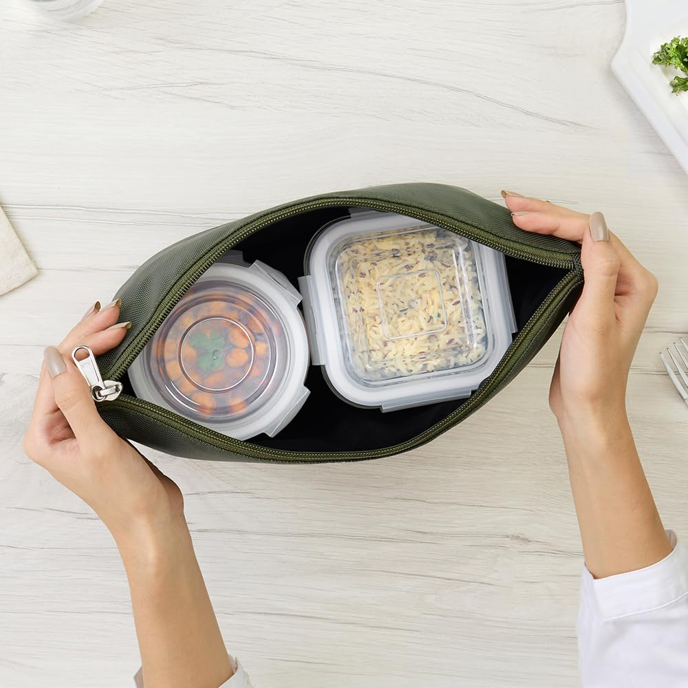 Daisy Lunch Bag w/Glass Bowls Set
