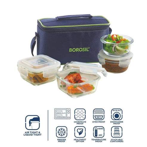 Lunch Bag w/Glass Bowls Set