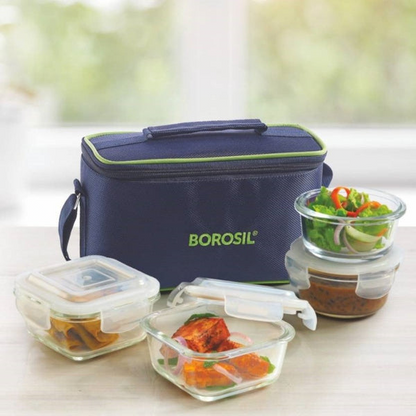 Lunch Bag w/Glass Bowls Set