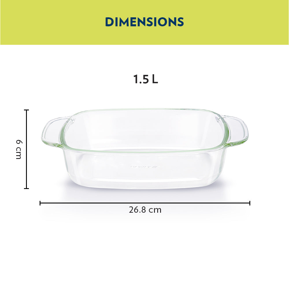 Deep Glass Baking Dish Rect 1.5L