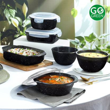 Rectangular Glass Storage Container Black 1.52L