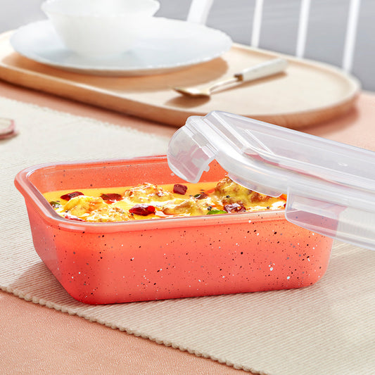 Rectangular Glass Storage Container Pink 1.52L