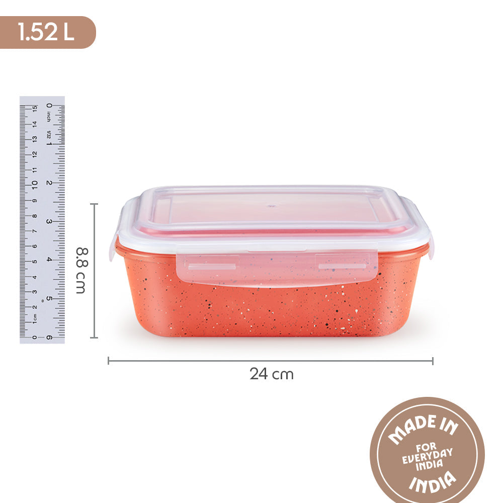Rectangular Glass Storage Container Pink 1.52L