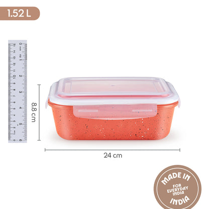 Rectangular Glass Storage Container Pink 1.52L