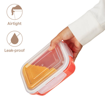 Rectangular Glass Storage Container Pink 1.52L