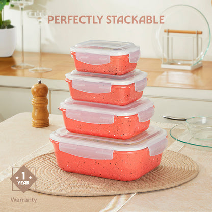 Rectangular Glass Storage Container Black 1.04L