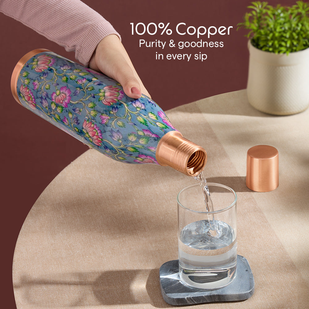 Gemini Copper Bottle Floral 800ml