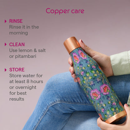 Gemini Copper Bottle Floral 800ml