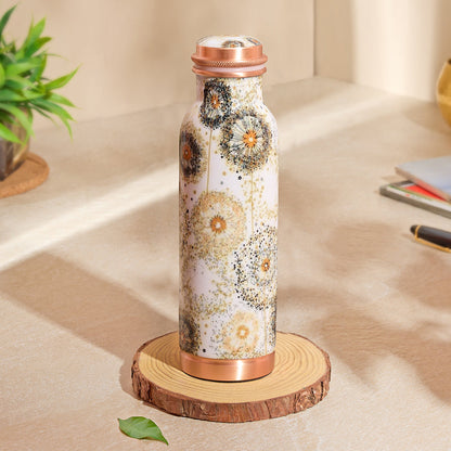 Tirtha Copper Bottle Floral 600ml