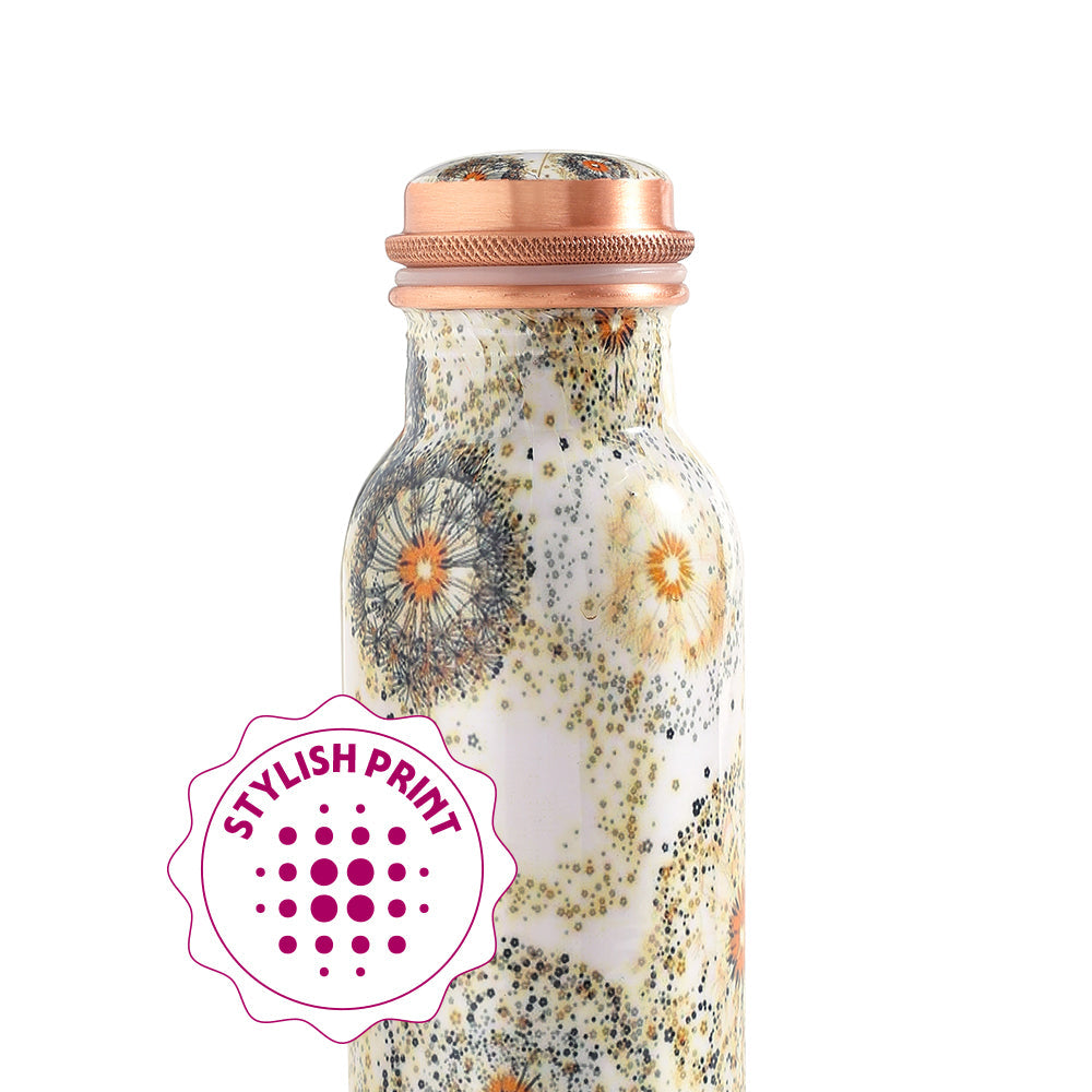 Tirtha Copper Bottle Floral 600ml