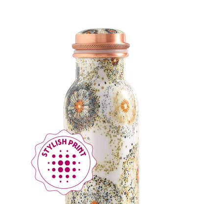 Tirtha Copper Bottle Floral 600ml