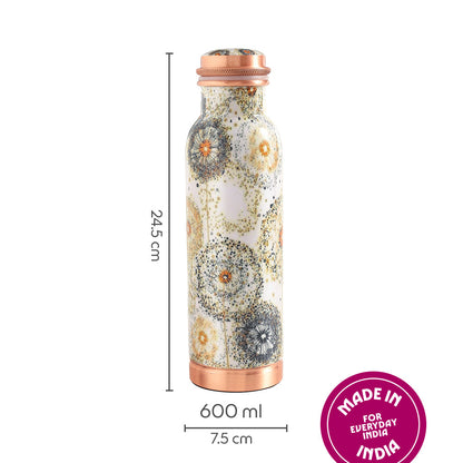 Tirtha Copper Bottle Floral 600ml