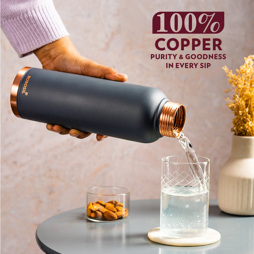 Eco Copper Bottle Grey 1L