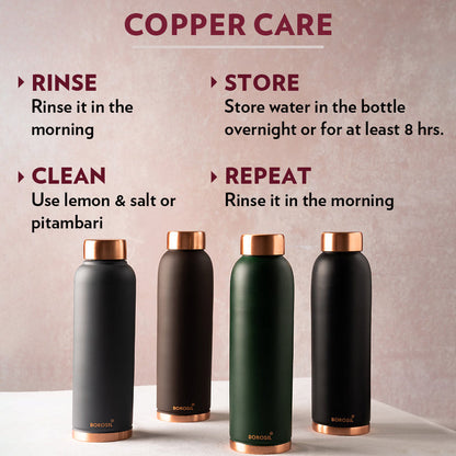 Eco Copper Bottle Grey 1L