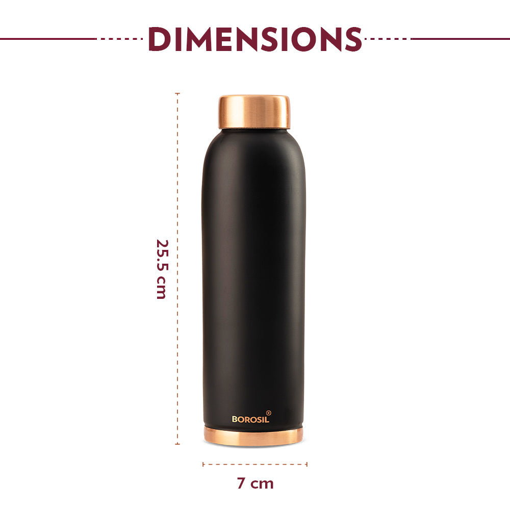 Eco Copper Bottle Black 1L