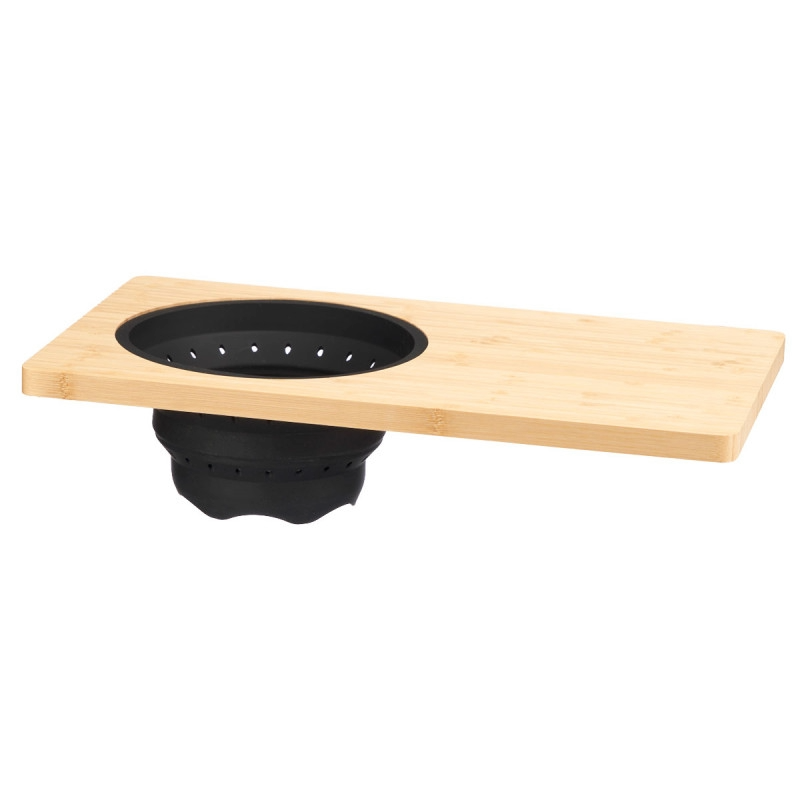 Bamboo Cutting Board wStrainer