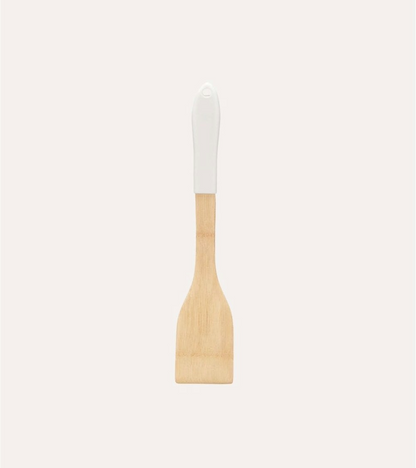 Bamboo Spatula wWhite Handle