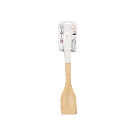 Bamboo Spatula wWhite Handle