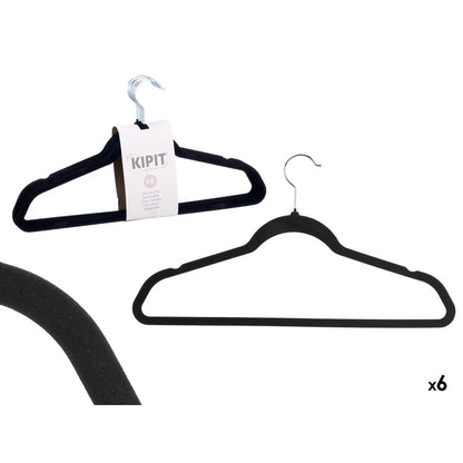 Hangers Set 6 Black Flocked