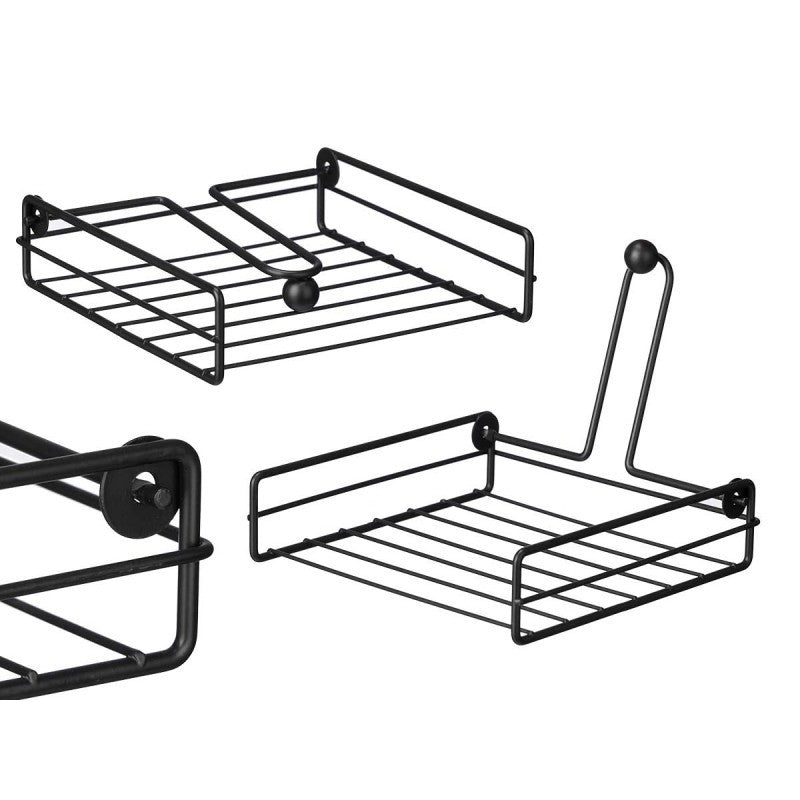 Napkin Holder Square Black Metal