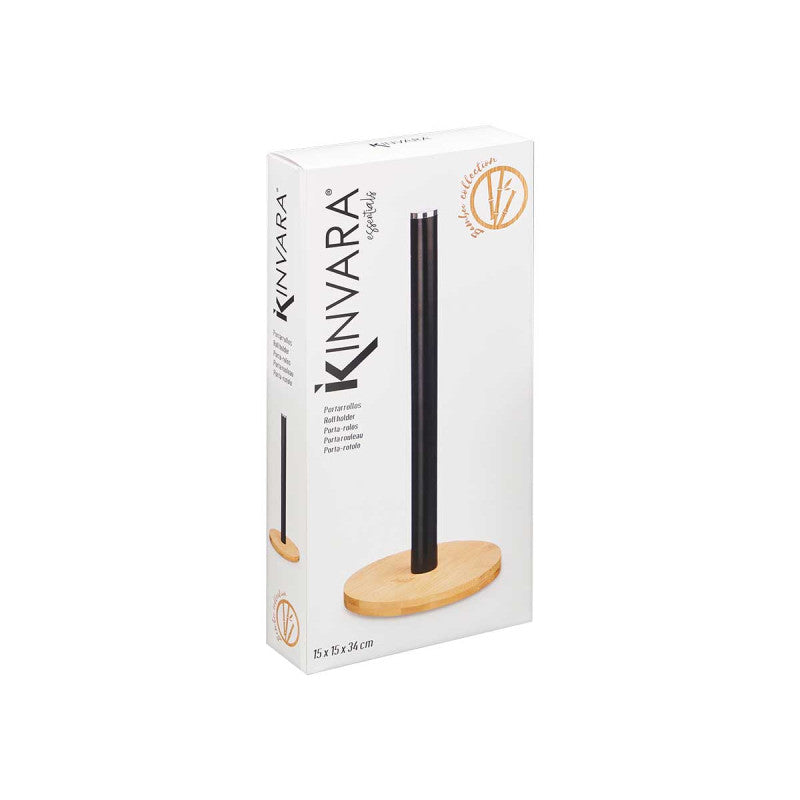 Bamboo Paper Towel Holder Black