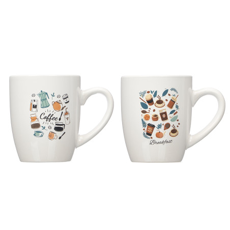 Porcelain Mug 2Assorted Prints 350ml
