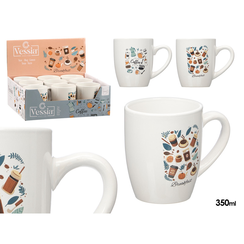 Porcelain Mug 2Assorted Prints 350ml