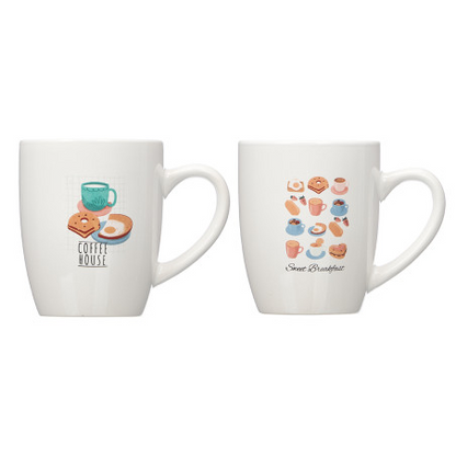 Porcelain Mug 2Assorted Prints 350ml