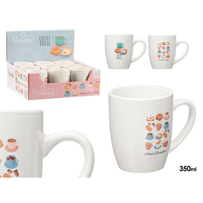 Porcelain Mug 2Assorted Prints 350ml