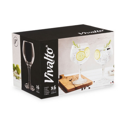 Gin Glass Set 6pc 600ml