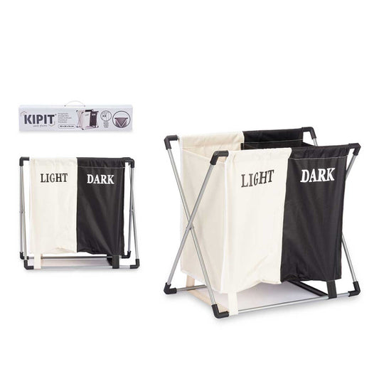Laundry Basket Double Blk n Wht